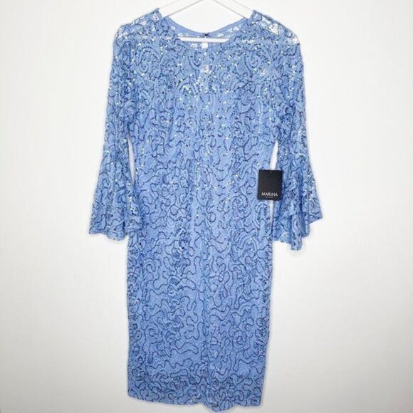 MARINA Sequin Blue Dress  - Picture 2 of 13